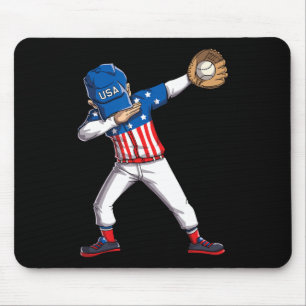 Dabbing Sell Player 4th Of July Usa American Flag Mouse Pad