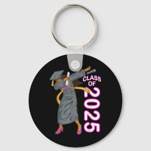 Dabbing Senior Cl Of 2025 Graduation Gift Black Wo Key Ring