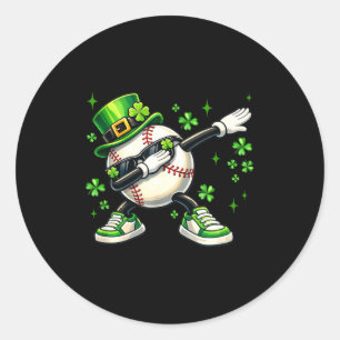 Dabbing shamrock baseball st patrick's day kids bo classic round sticker