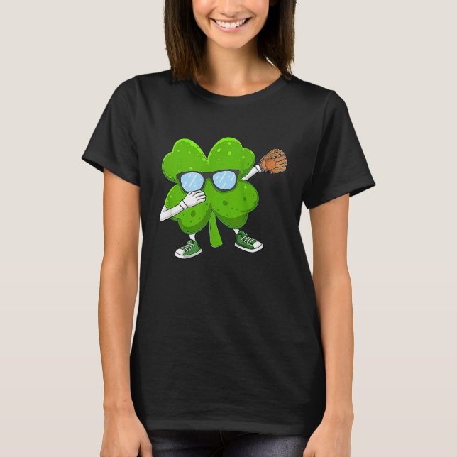 Dabbing Shamrock cricket St Patricks Day Men Women T-Shirt (Front)