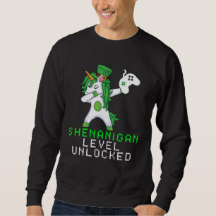Dabbing Shamrock Shenanigans Leprechaun Unicorn Ga Sweatshirt