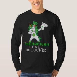 Dabbing Shamrock Shenanigans Leprechaun Unicorn Ga T-Shirt
