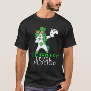 Dabbing Shamrock Shenanigans Leprechaun Unicorn Ga T-Shirt