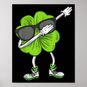 Dabbing Shamrock St Patrick's Day Funny Irish Boys Poster