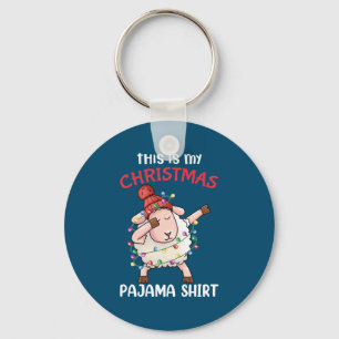 Dabbing Sheep This Is My Christmas Pajama Xmas Key Ring