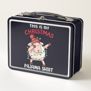 Dabbing Sheep This Is My Christmas Pajama Xmas Metal Lunch Box