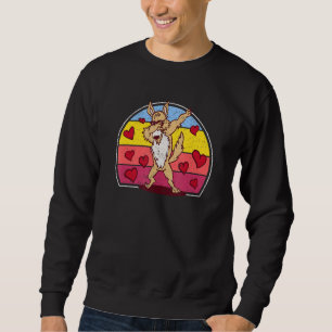 Dabbing Siberian Husky Heart Valentine's Day Dab D Sweatshirt