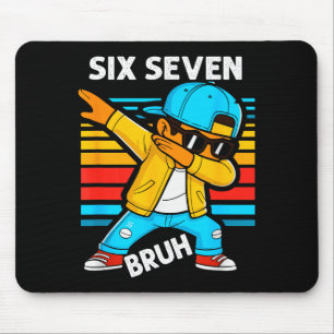 Dabbing Six Seven Bruh 67 Meme 6 7 Numbers Funny B Mouse Pad