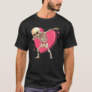 Dabbing Skeletal Scary Valentine's Day Skeleton T-Shirt