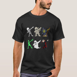 Dabbing Skeleton And Monsters Dracula Funny Dab Da T-Shirt