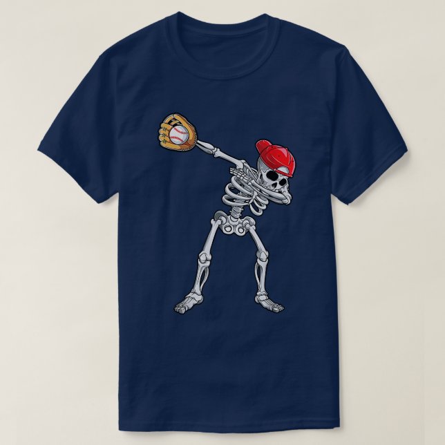 Dabbing skeleton baseball  T-Shirt (Design Front)