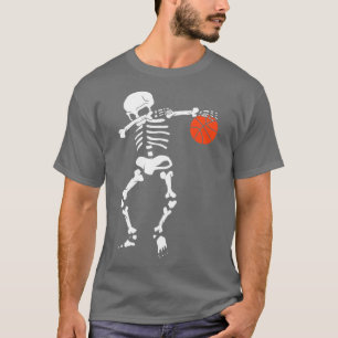 Dabbing Skeleton Basketball Funny Halloween Dab Da T-Shirt