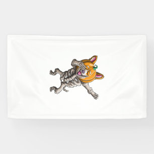 Dabbing Skeleton Corgi Cute Halloween Corgi Funny Banner