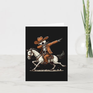 Dabbing Skeleton Cowboy Halloween Costume Kids Boy Card