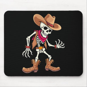 Dabbing Skeleton Cowboy Halloween Costume Kids Boy Mouse Pad