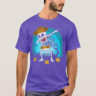 Dabbing Skeleton Cowboy Hat Funny  T-Shirt