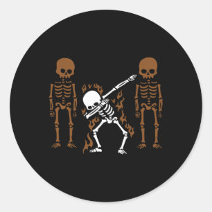 Dabbing Skeleton Dab Dance Halloween Gift Classic Round Sticker