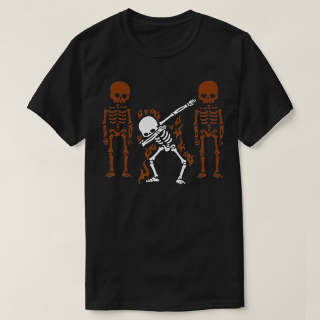 Dabbing Skeleton Dab Dance Halloween Gift  T-Shirt (Design Front)
