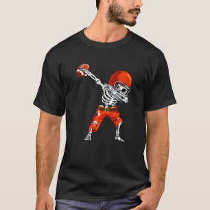 Dabbing Skeleton Football  Skull Halloween Costume T-Shirt