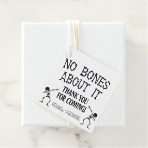 Dabbing Skeleton Halloween Birthday Thank You Favour Tags
