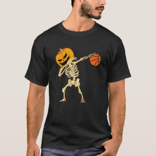Dabbing Skeleton Halloween Costume Basketball Mum T-Shirt