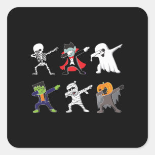 Dabbing Skeleton Halloween, Halloween, Dab boys Square Sticker
