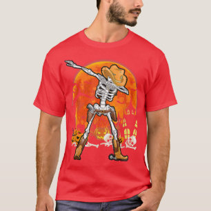 Dabbing Skeleton Halloween Pumpkin Funny Boys Girl T-Shirt