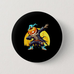 Dabbing Skeleton Headless Pumpkin Dab Dance Boys H 6 Cm Round Badge