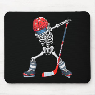Dabbing Skeleton Hockey Halloween Costume Dab Kids Mouse Pad