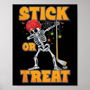 Dabbing Skeleton Ice Hockey Player Halloween Costu Poster