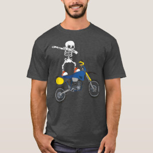 Dabbing Skeleton Motocross Bike Rider Dab Skeleton T-Shirt