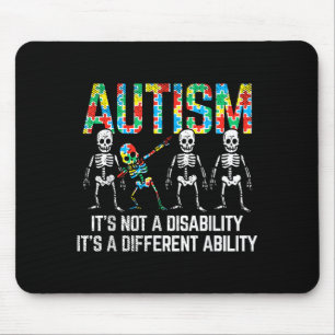Dabbing Skeleton Not A Disability Autism Awareness Mouse Pad