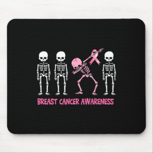 Dabbing Skeleton Pink Ribbon Breast Cancer Hallowe Mouse Pad