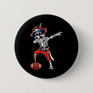 Dabbing Skeleton Pirate And Footll Ll Halloween Co 6 Cm Round Badge