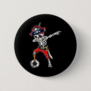 Dabbing Skeleton Pirate And Soccer Ll Halloween Co 6 Cm Round Badge