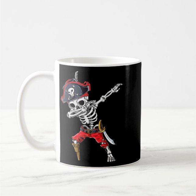 Dabbing Skeleton Pirate Coffee Mug (Left)