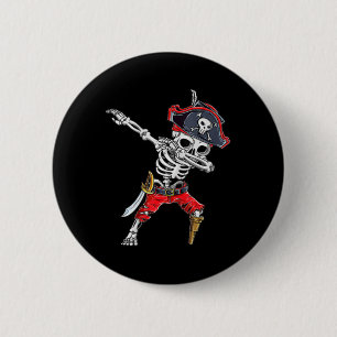 Dabbing Skeleton Pirate Funny Halloween Kids Jolly 6 Cm Round Badge