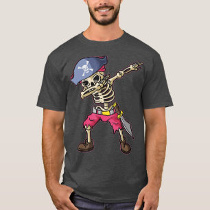 Dabbing Skeleton Pirate Halloween Boys Kids Jolly T-Shirt