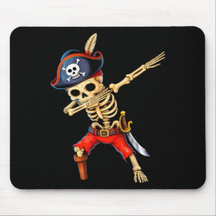 Dabbing skeleton pirate halloween costume kids mouse pad