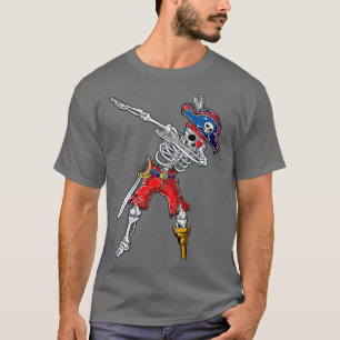 Dabbing Skeleton Pirate Halloween Funny Kids Boys T-Shirt
