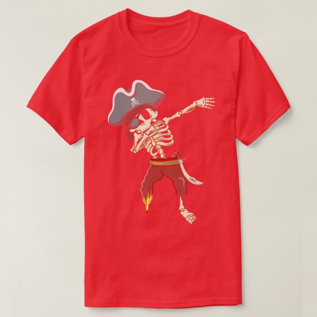 Dabbing Skeleton Pirate Halloween Gifts Kids Boys  T-Shirt (Design Front)