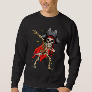 Dabbing Skeleton Pirate Halloween Kids Jolly Roger Sweatshirt