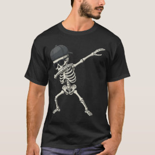 Dabbing Skeleton Pirate Halloween Kids Jolly Roger T-Shirt