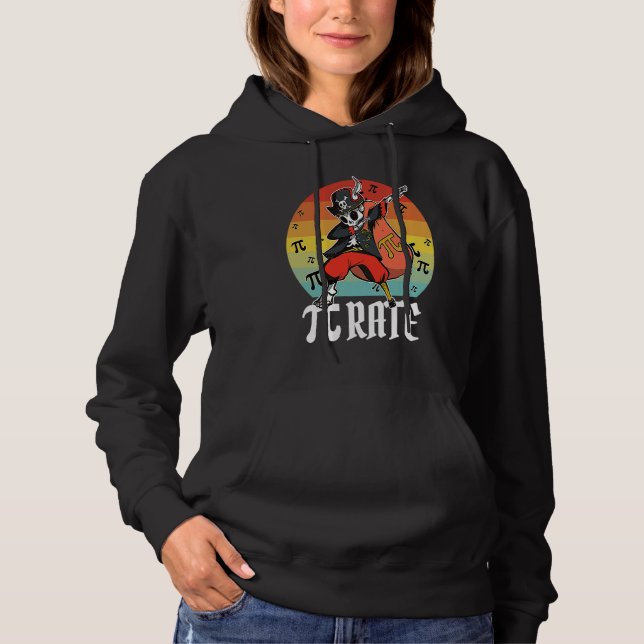 Dabbing Skeleton Pirate Math Pi rate  Pi Day 3 14  Hoodie (Front)