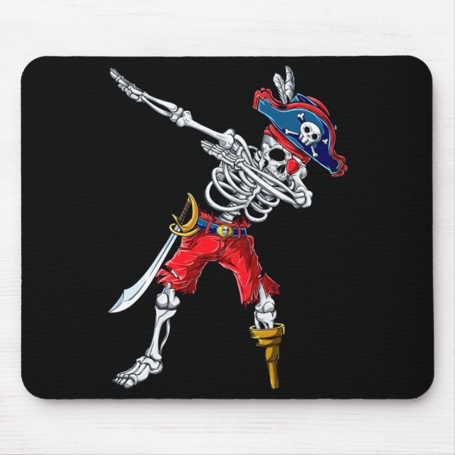 Dabbing Skeleton Pirate Mouse Pad (Front)