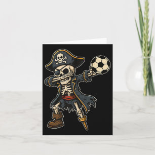 Dabbing Skeleton Pirate Soccer Halloween Pirate Da Card