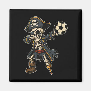Dabbing Skeleton Pirate Soccer Halloween Pirate Da Magnet
