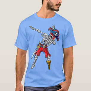Dabbing Skeleton Pirate T Halloween Kids Boys Men T-Shirt