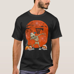 Dabbing Skeleton Playing Basketball Player Horror  T-Shirt