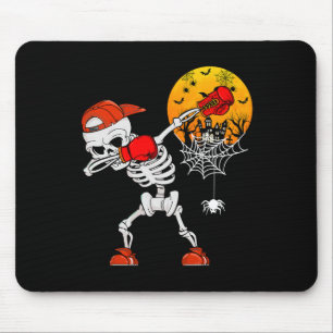 Dabbing Skeleton Playing Boxing Halloween Player C Mouse Pad